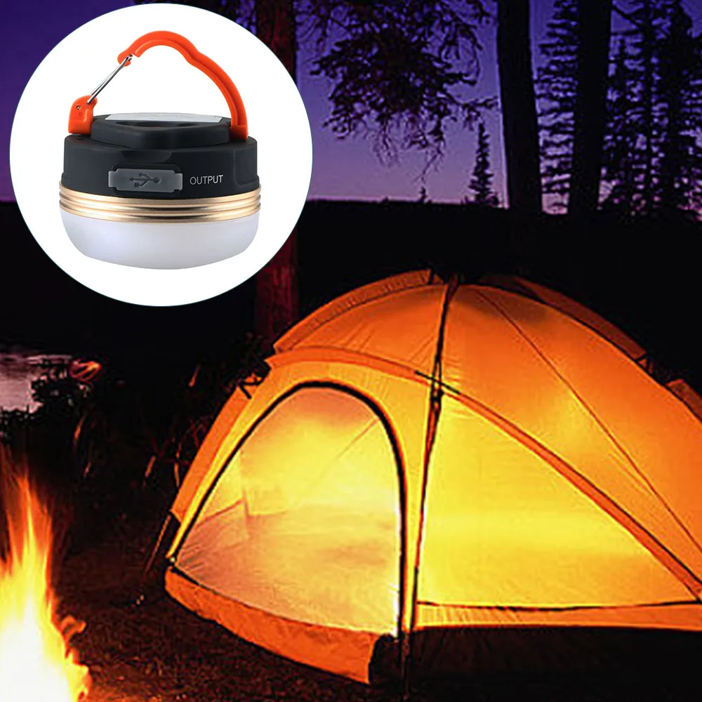 

3 Modes USB Rechargeable Outdoor LED Tent Light Camping Hiking Lamp Light Lantern 3W Tent Night Hanging Hook Emergency Lamp