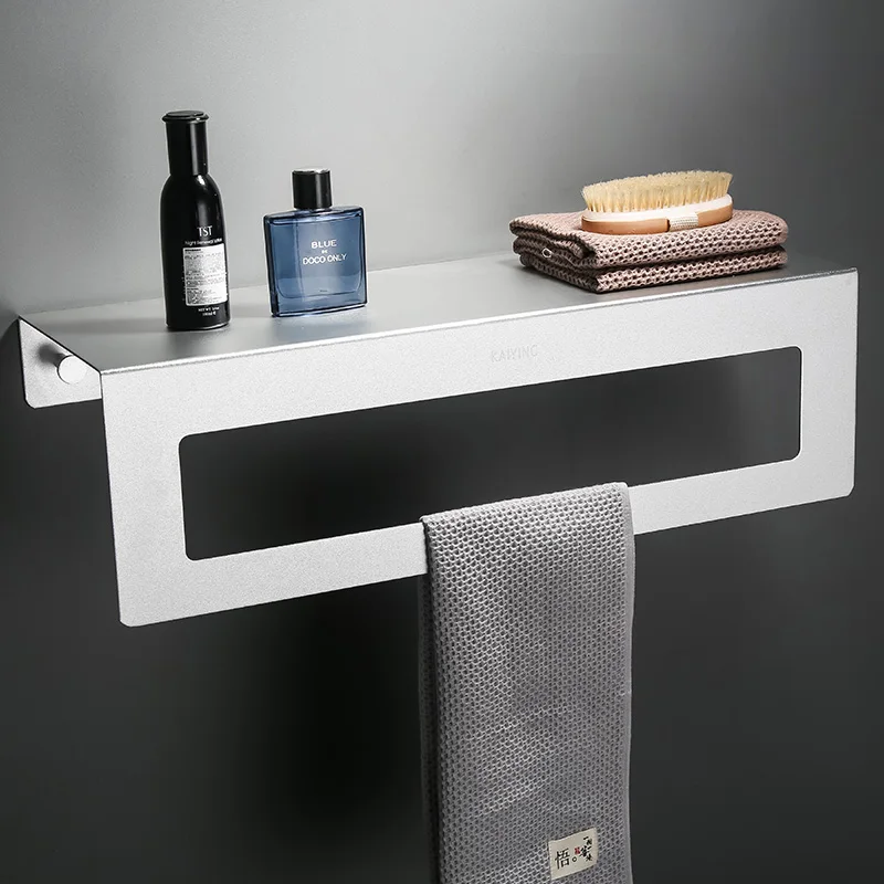 KAIYING Alumimum Bathroom Towel Rack Wall-mounted Double Holder Clothes Organizer Storage Shelf Accessories | Обустройство дома