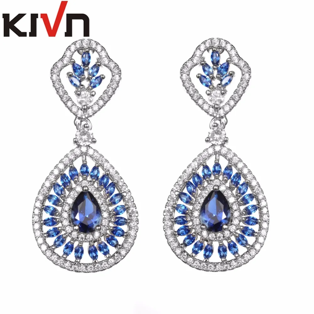 

KIVN Fashion Jewelry Luxury CZ Cubic Zirconia Wedding Bridal Earrings for Women Promotional Christmas Birthday Mothers Day Gifts