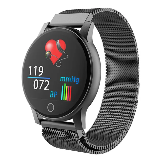Steel Strap Black Bluetooth Цифровые Смарт-часы для мужчин и женщин, пульсометр, кровяное давление, цветной экран, умный браслет, водонепроницаемый стальной ремешок, спортивные часы - Цвет: Steel Strap Black