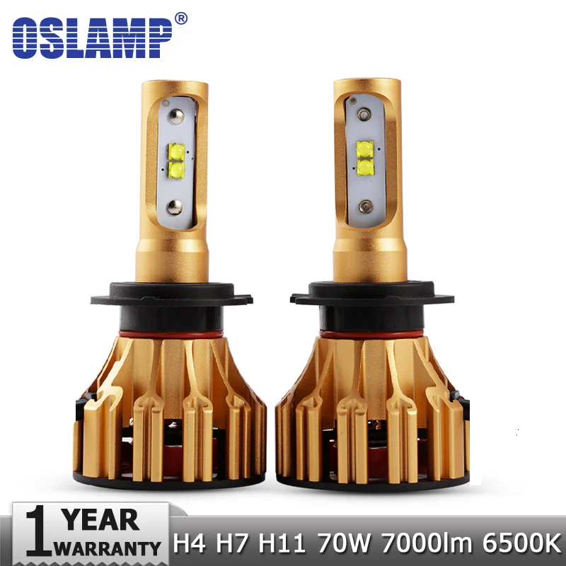 Oslamp SMD чипы 70 Вт/пара H4 Hi lo луч H7 H11 светодиодный фары 7000лм 6500 К 12 В 24 Автомобильные