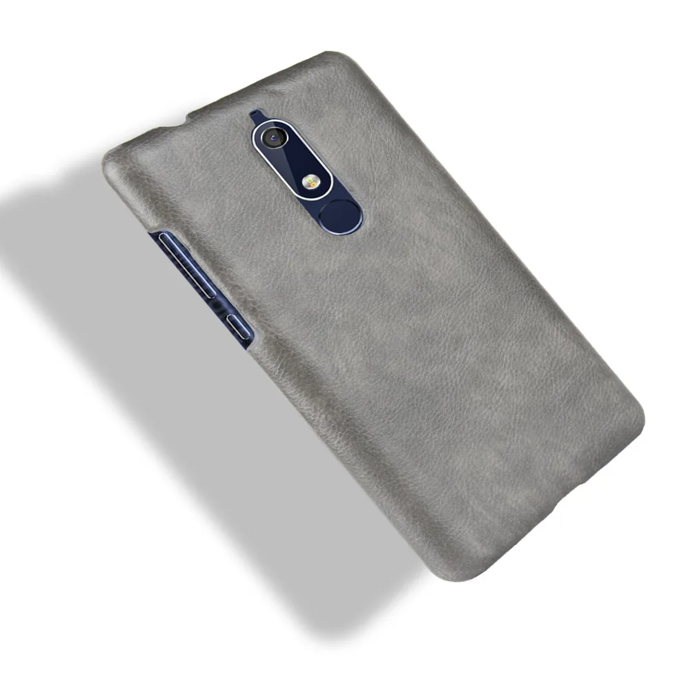 Lichee Pattern Mobile Phone Case For nokia5.1 uxury PU Leather Hard Plastic Back Cover Fundas |
