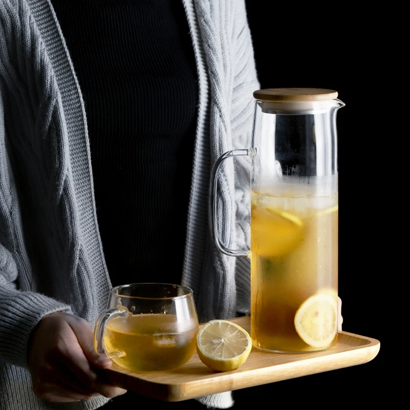 1L/1.3L/1.5L/1.7L прозрачный стеклянный кувшин для воды, чайник Cha, чайник, лимонад, кувшин, термостойкий, взрывозащищенный, нагреваемый графин
