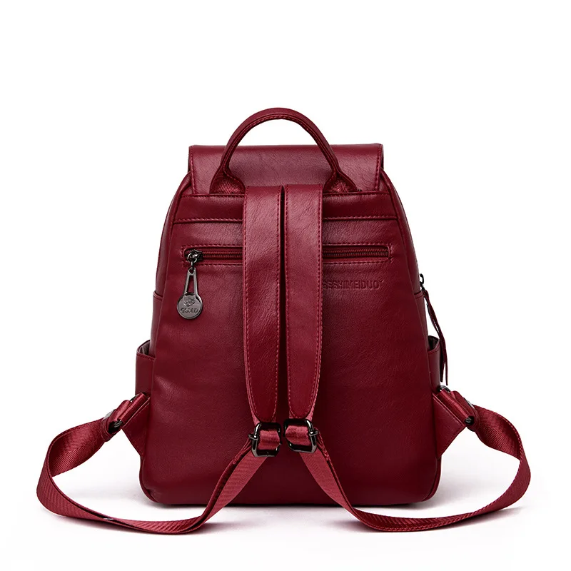 

High Quality Leather Woman Backpack Fashion Female Backpack Bag Large Capacity School Bag Schoolbags Backpacks for Teenage Girls