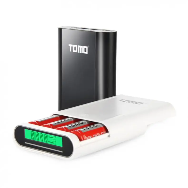 TOMO USB Li Ion Intelligent 4x18650 зарядное устройство портативный LCD умный DIY Мобильный Внешний