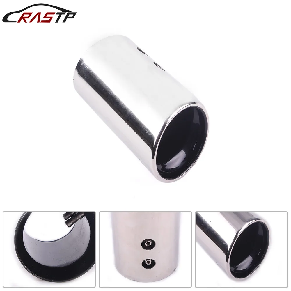

RASTP-Universal Car Auto Stainless Steel Exhaust Muffler Tip Pipe Modified Car Rear Tail Throat Liner Accessories RS-CR1011