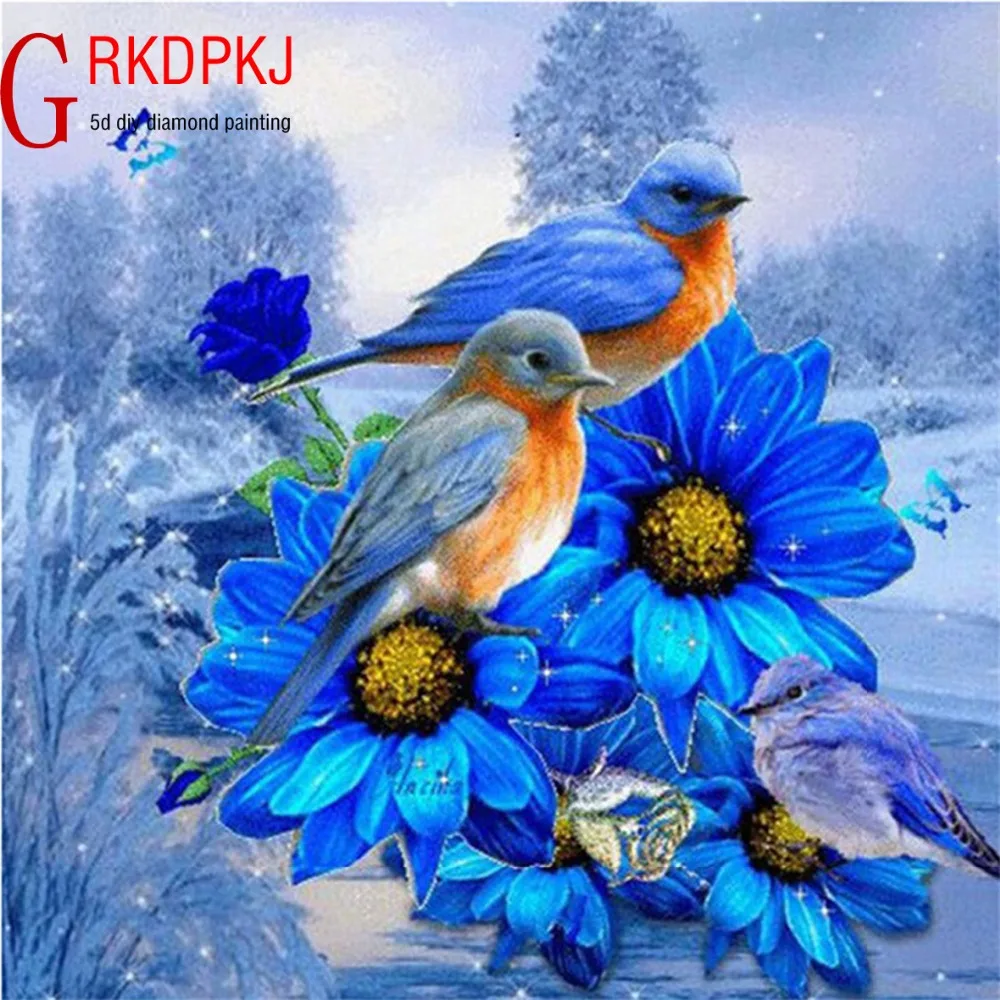 

5d diy алмазная живопись, полная квадратная Алмазная картина стразы, украшение для дома, цветы и птицы