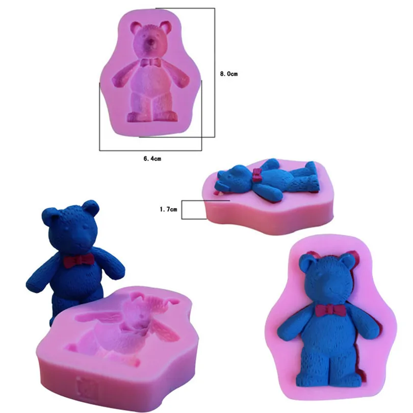 Форма медведя из мультфильма силиконовая форма для торта 3D DIY антипригарная
