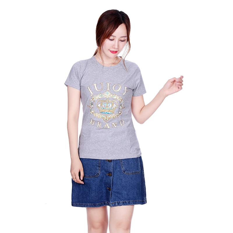 

Summer Fashion High quality Round neck 5 Candy Color Cotton Basic T-shirt Women Plain Simple tshirt For Women Short Sleeve