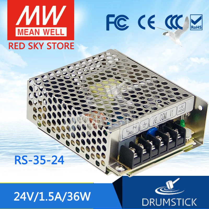 Оптовая цена означает хорошо RS 35 24 В 1.5A meanwell 36 Вт Один выход импульсный источник