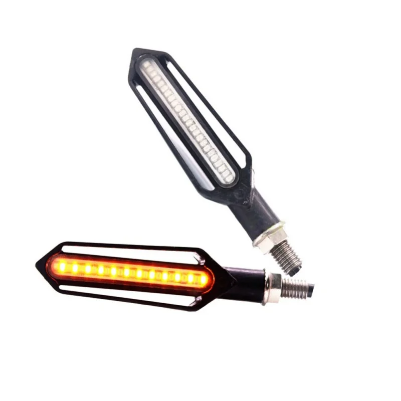 2Pcs headlight Мотоцикл поворотники светодиодный свет E24 струящаяся вода мигалка мигающий индикатор Гибкий Хвост Стоп сигнал противотуманная фара мотоцикла - Цвет: 2Pcs headlight