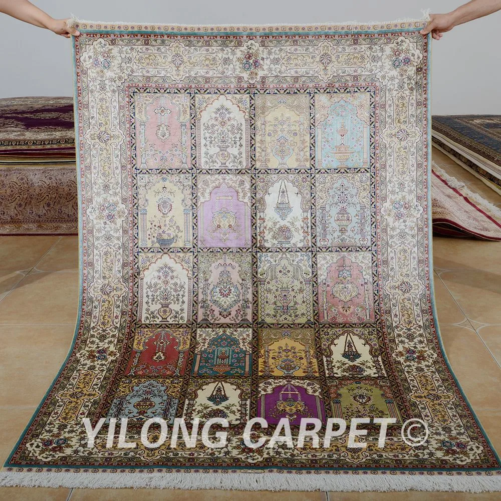 Yilong 4 'x 6' Традиционный турецкий ковер четыре сезона vantage антикварные шелковые