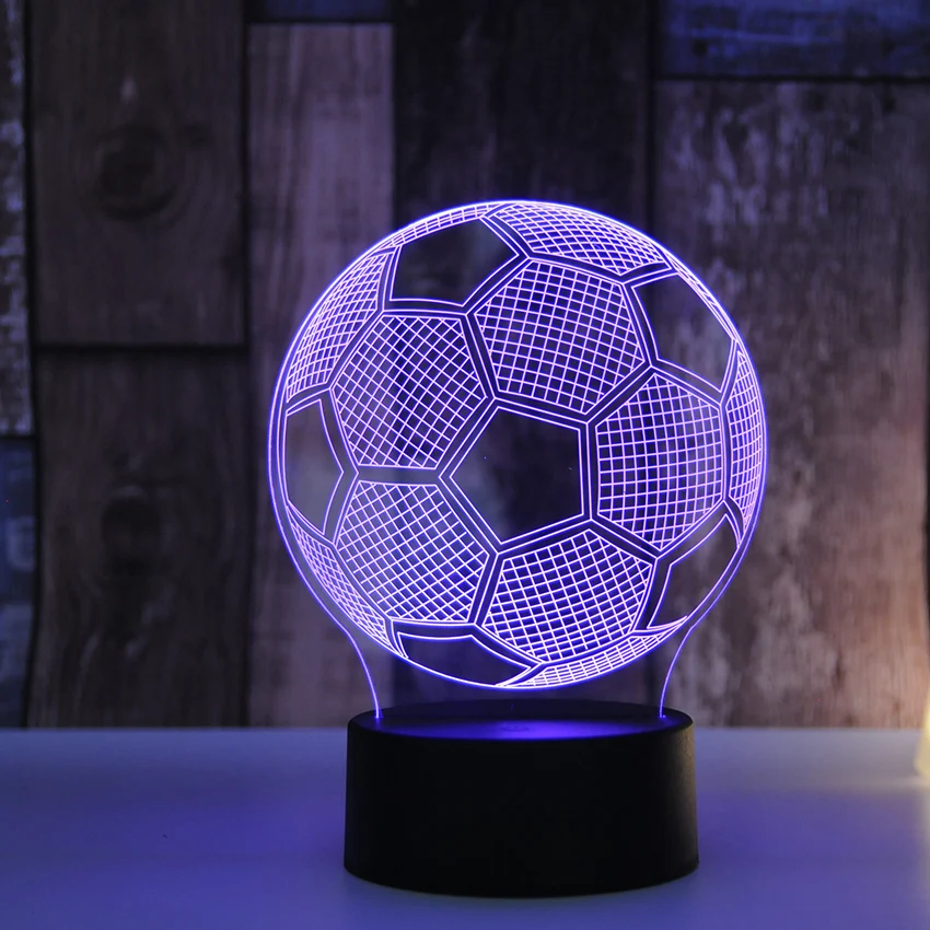 Цветная 3D лампа Footall для футбола смешанный цвет USB Освещение сенсорная база