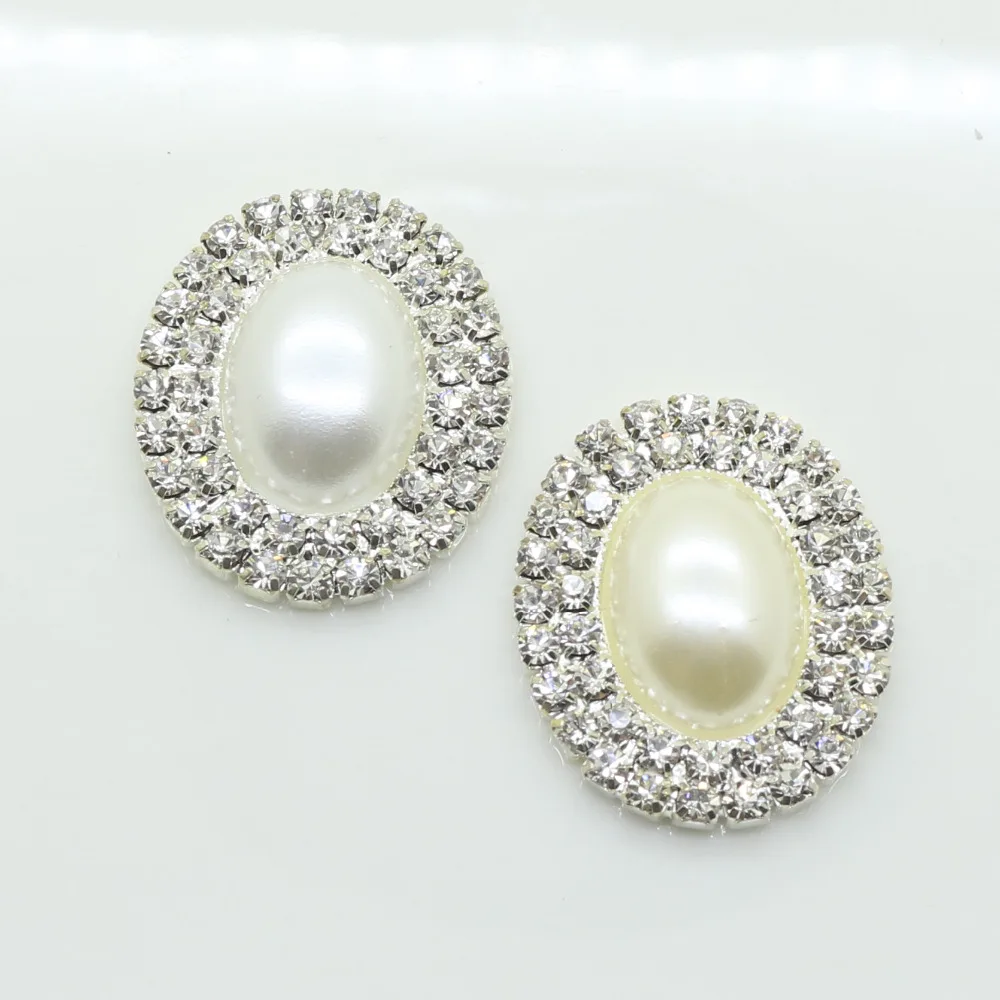 Горячая Распродажа модные круглые овальные Стразы 25*30 мм плоские металлические