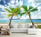 Bacaz 3D фотография летние пляжные 8D стены Бумага для гостиная, спальня настенные фрески для досуга море стены Бумага дома 8d Декор