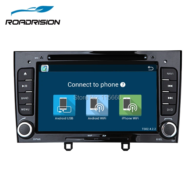 RoadRision 2Din Android 6,0 мультимедийный автомобильный DVD gps навигатор для peugeot 408/308/308SW Авторадио Стерео головное устройство черный/серый