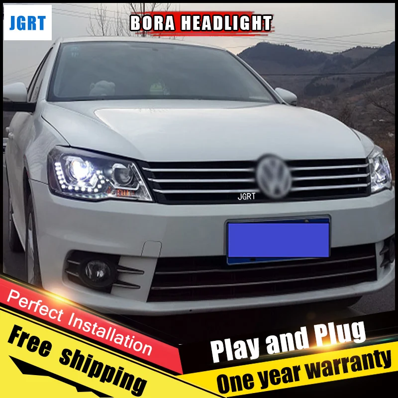 2 шт. автомобиль Стиль светодиодный фары для VW Bora 2013-2015 налобный фонарь объектив