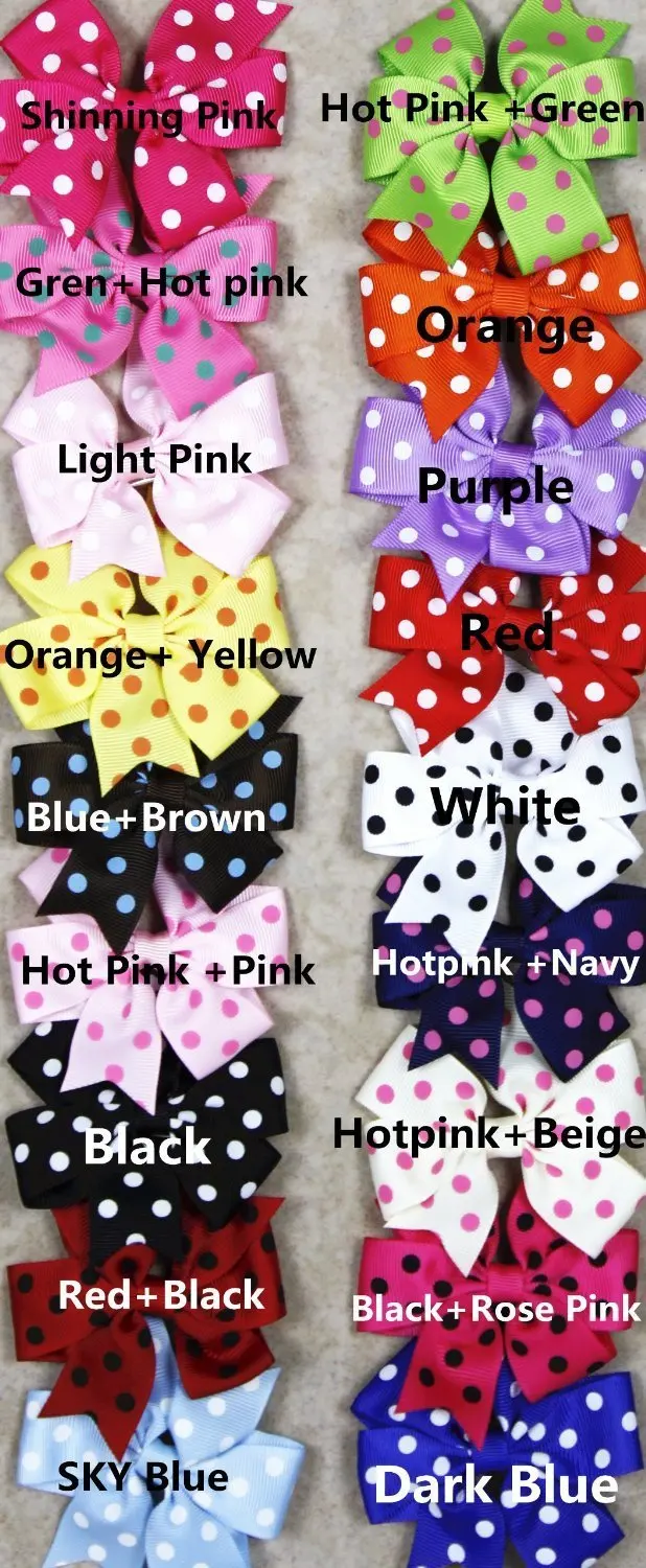 18 шт. детские заколки для волос в горошек 3 дюйма|bow clip|hair bow clipgirls hair clips |