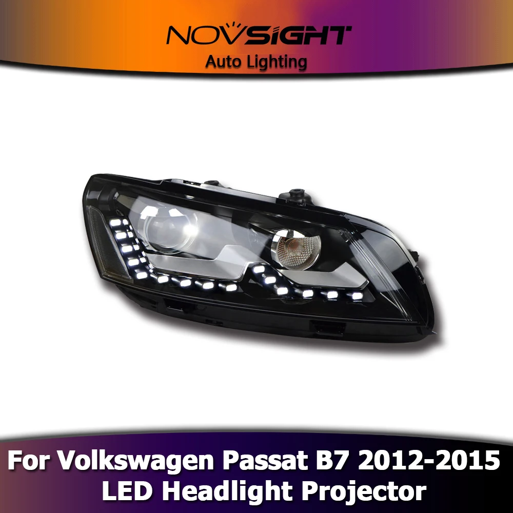 NOVSIGHT 2X светодиодные Налобные прожекторы сборки LED DRL Противотуманные фары для VW Passat B7 2012- американская версия