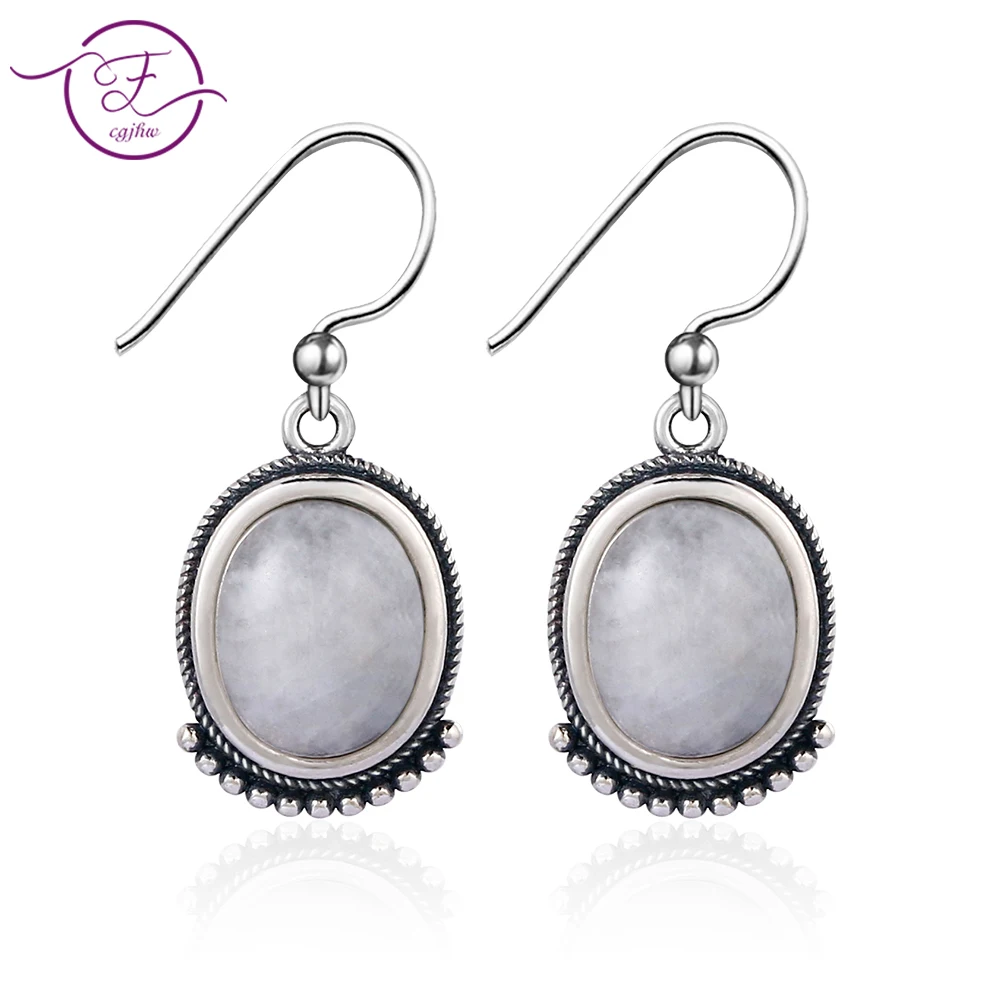 

New Listing 925 Sterling Silver Pendant Earrings 8X10 Oval Natural Moonstone Beautiful Cute Fashion Wedding Party Wholesale