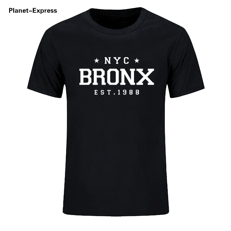 NYC BRONX EST. Футболка с принтом 1988 хлопковая уличная футболка мужская повседневная