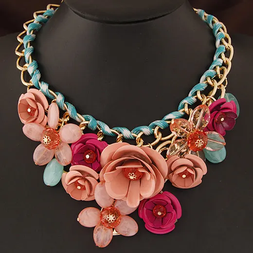 Ожерелье 2020 модное акриловое цветочное нагрудное ожерелье для женщин Винтажные