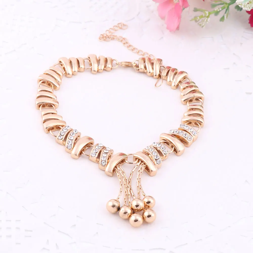 Ювелирные наборы для женщин с кристаллами и кисточками ожерелье изысканные