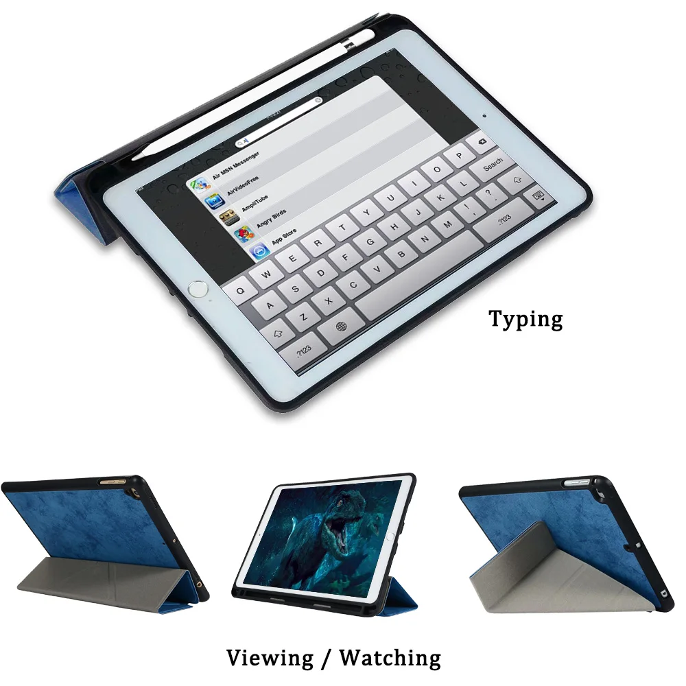 Чехол для iPad 2018 с держателем карандашом Многофункциональный Умный чехол мягкий