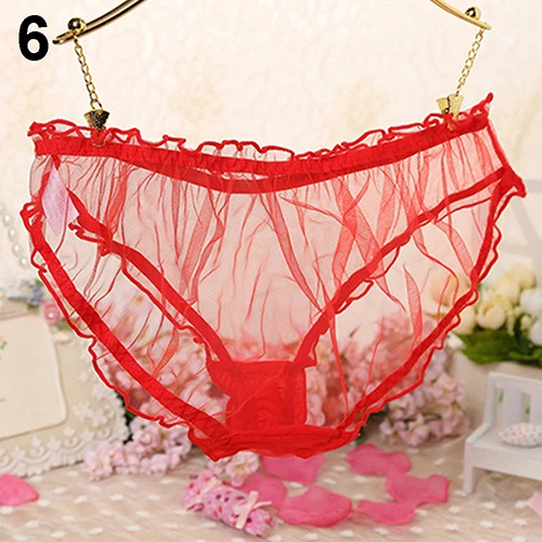 Women's Sexy See-Through Panties Briefs Lace Patchwork Underpants Underwear | Женская одежда