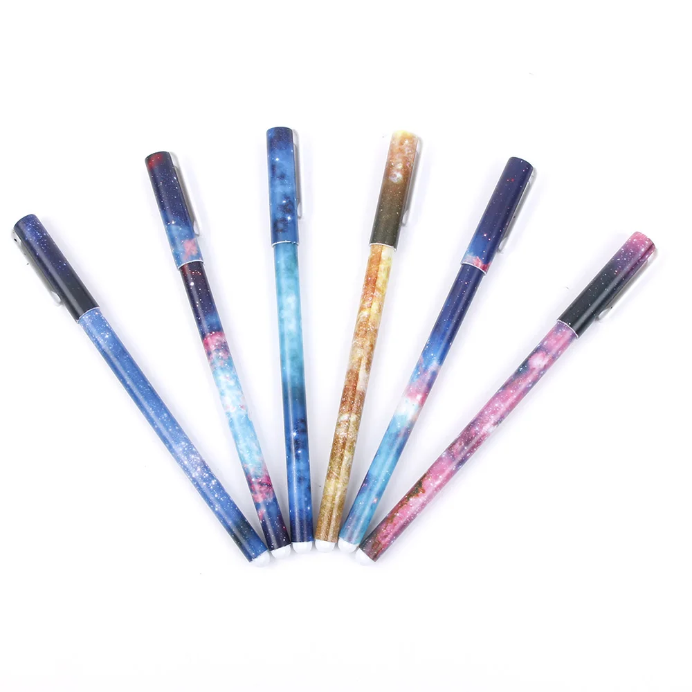 Набор цветных гелевых ручек 6 шт. Мультяшные милые галактические звезды