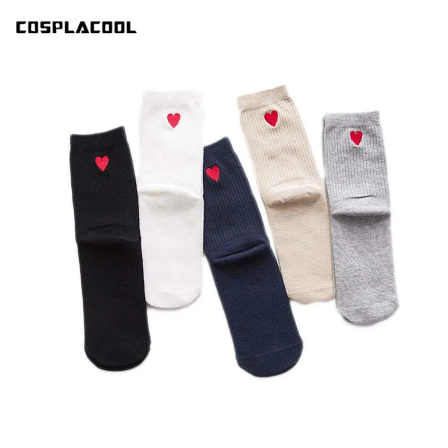[Cospacool] милые хлопковые модные носки с вышивкой сзади в Корейском стиле Харадзюку