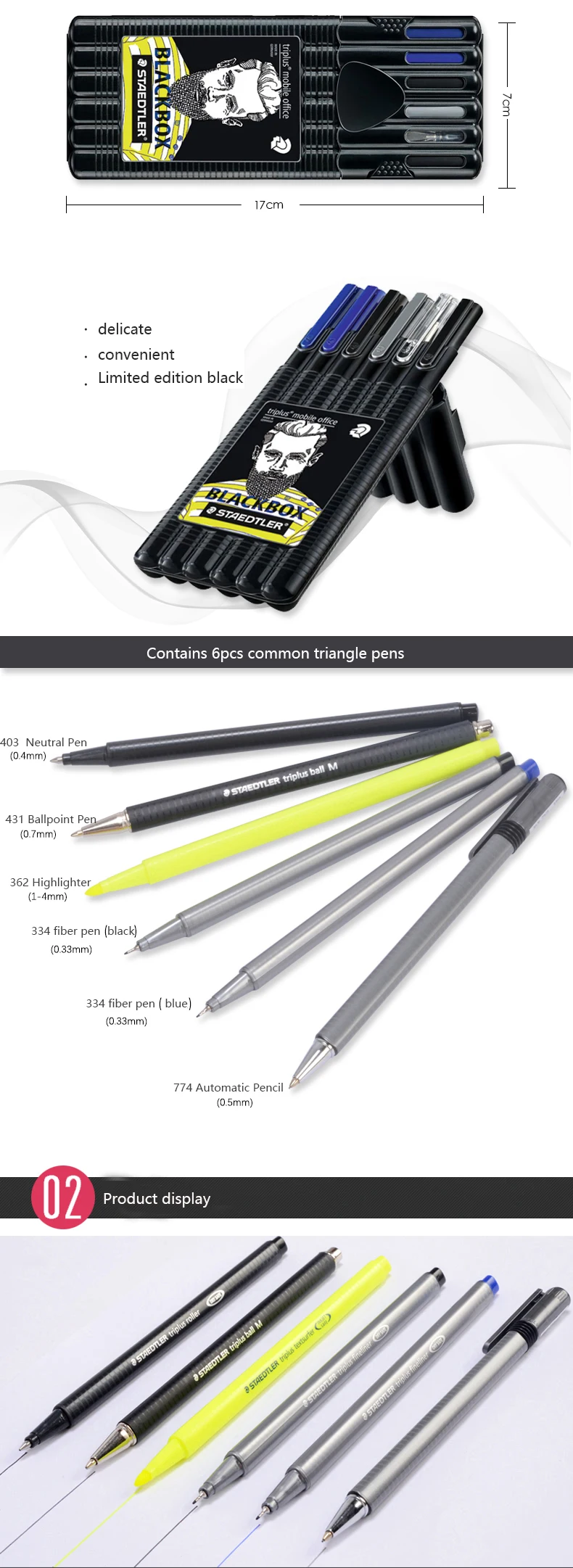 STAEDTLER 34 SB треугольник нейтральная ручка шариковая ручка маркер карандаш набор