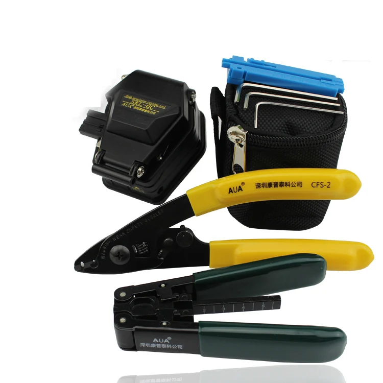 8 in 1 ftth glasvezel tool kit met SKL-6C vezelmes en dubbele poort miller strippen + tang draad stripper gebruiken ftth fttx