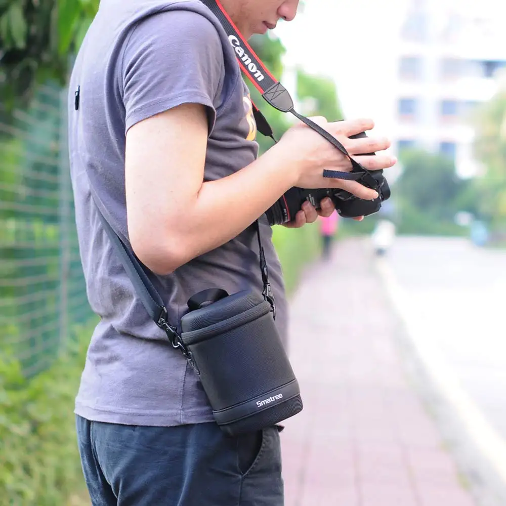 Сумка через плечо для объектива камеры Smatree Nikon/Canon/Sony жесткий защитный чехол DSLR