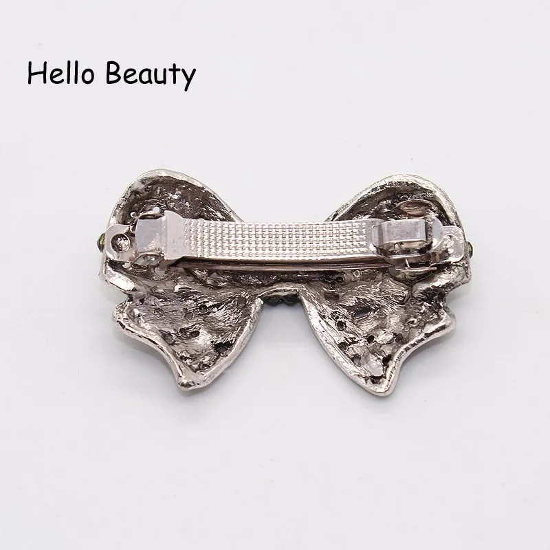 Заколка для волос в винтажном стиле ретро, темно-синий кристалл, бант, Синие стразы, заколка для волос, шпилька для женщин, девушек, аксессуары для волос