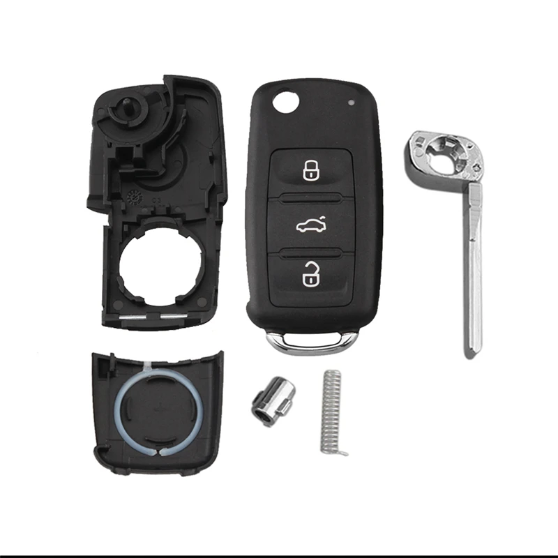 Складной чехол для ключей QWMEND 2 3 кнопки пустая оболочка VW Polo Golf MK6 Tiguan Touareg 2002-2011 202AD