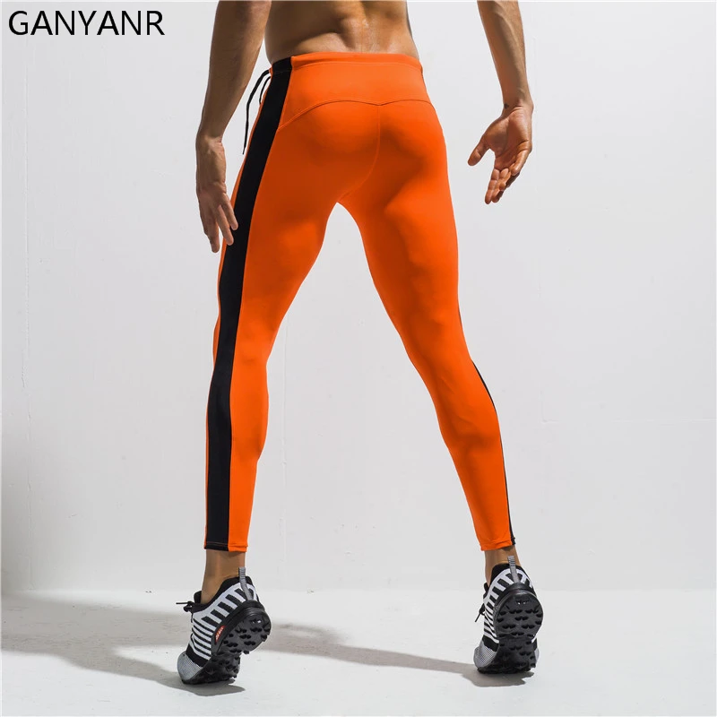 GANYANR, колготки для бега, Мужские штаны для баскетбола, йоги, леггинсы для спортзала, компрессионные брюки, для фитнеса, спорта, бодибилдинга, зимние