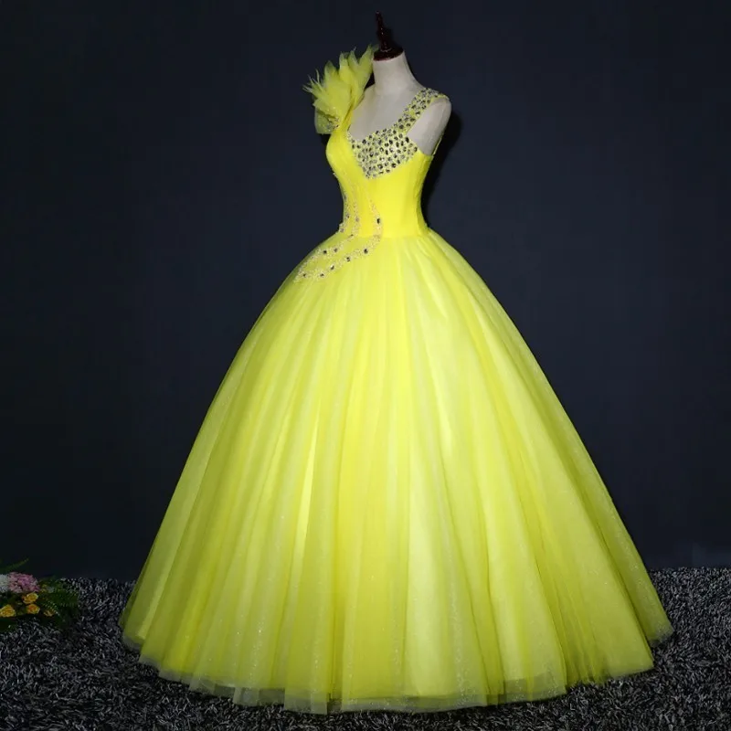 Darlingoddess Vestidos De Novia бальное платье свадебное платье бисерная шнуровка желтые птичьи платья Robe de mariage реальные фотографии