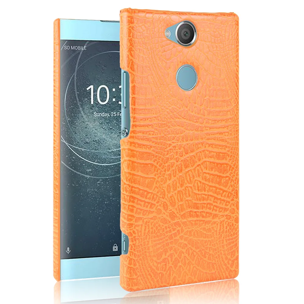 Роскошный деловой крокодиловый рисунок под змеиную кожу кожаный чехол для sony XA2