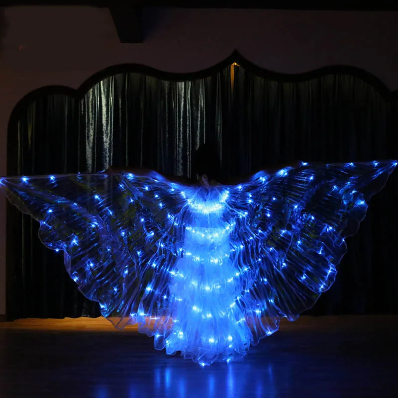 Новый мигает 6 Цвета разнообразные танец живота LED крылья бабочки R костюмы
