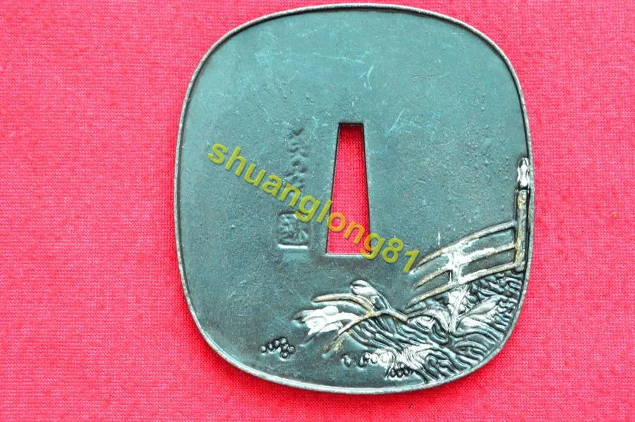 Wonderful Alloy Tsuba Japanese Samurai Katana Sword Guard Wakizashi Nice | Дом и сад