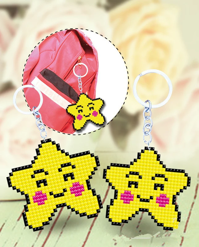 SMX-052 BC01 DIY Craft Stich Bead Cross Stitch Key Chain Accessories Stamped Needlework Embroidery Crafts Printed Cross-Stitching Kit - Цвет: SMX-052