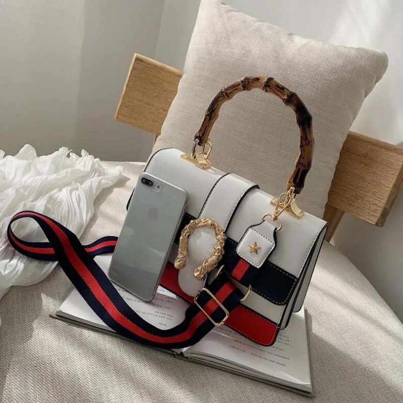 Модные женские туфли белый бамбук сумки Классический Плеча Crossbody для Для женщин