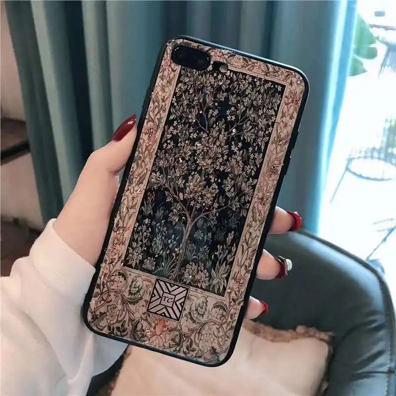Luxury Phone Case For iPhone X XS Max XR Retro tree Gold foil Soft TPU Silicone Cover coque 7 8 plus 6 6s Plus | Мобильные телефоны