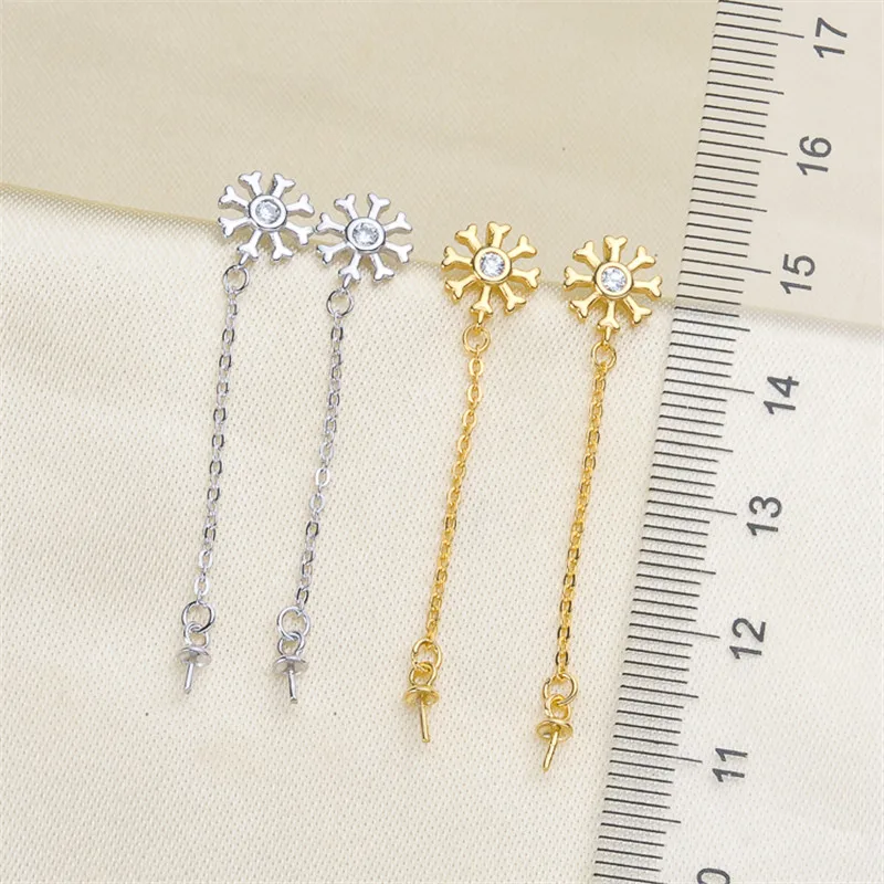HOT Pearl Earrings Mountings Findings Settings Jewelry Parts Fittings Drop Accessories Free Shipping | Украшения и аксессуары