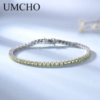 umcho luxury peridot bracelet for women 925 sterling silver jewelry personalized birthstone romantic wedding gemstone jewelry