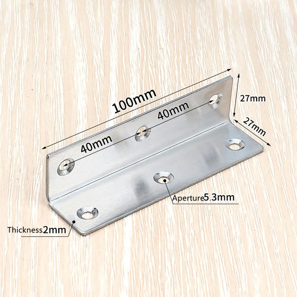 6PCS stainless steel corner code L-type 90 degree right angle fixed block reinforcement triangle iron bracket universal | Обустройство