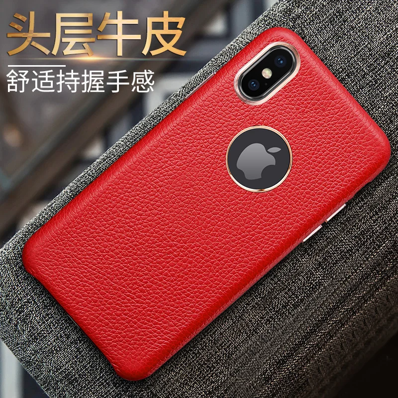 For iphone XS Max Case Luxury Slim Soft Genuine Cowhide Leather Protective Back Phone for XR X 8 7 6 6S Plus Capa |