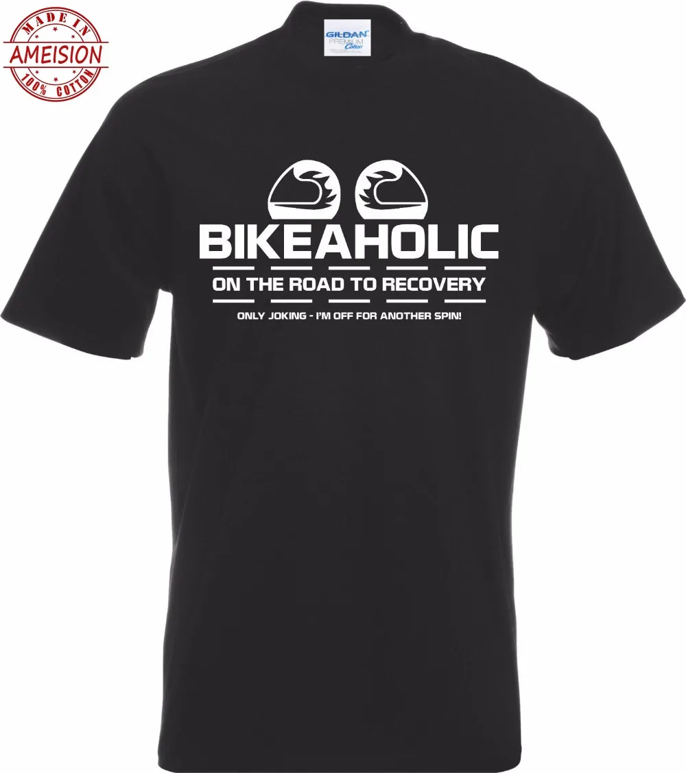 2019 новая забавная футболка Homme bikeaholic Забавный Байкер и водитель с логотипом