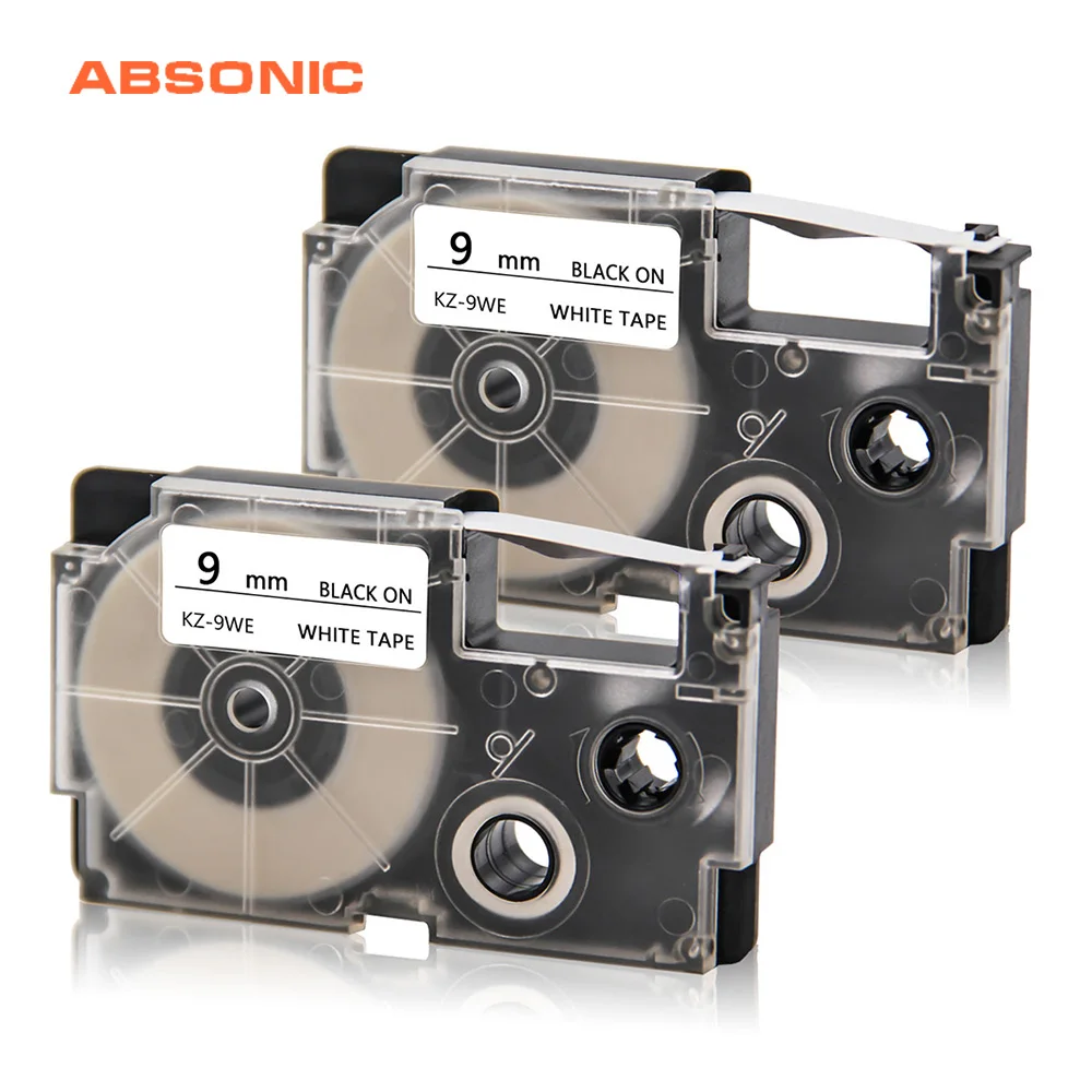 Absonic 2 шт 9 мм * 8 м Совместимость для Casio XR 9WE этикеток ленты производителей кассеты